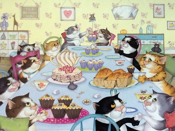 Enjoy tea (série Crazy Cats) - illustration de Linda Jane Smith