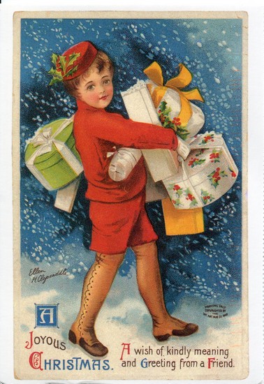 A joyous Christmas - illustration de Gabriella Oldham (1908)
