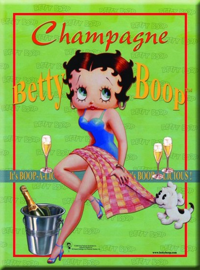 champagne-betty-boop-carte-postale-de-metal